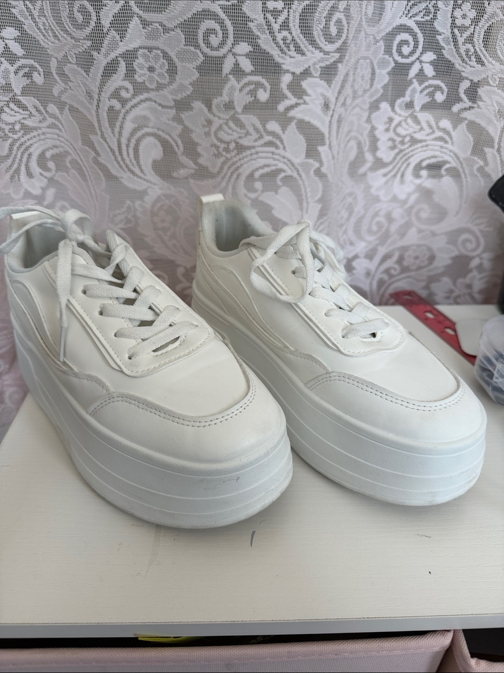 SHEIN White Platform Sneakers